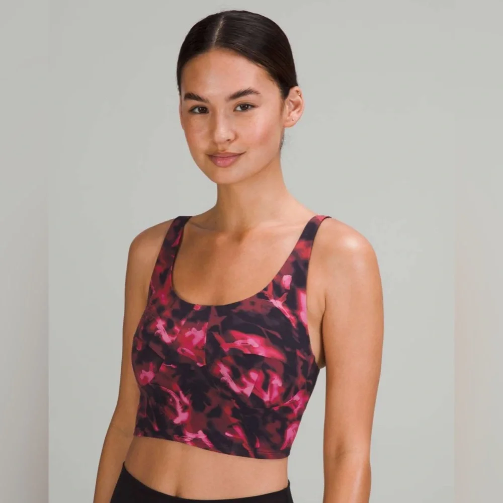 Lululemon Nulu Front-Darting Yoga Bra Intensity Pink Blossom Multi Size 10 NWT